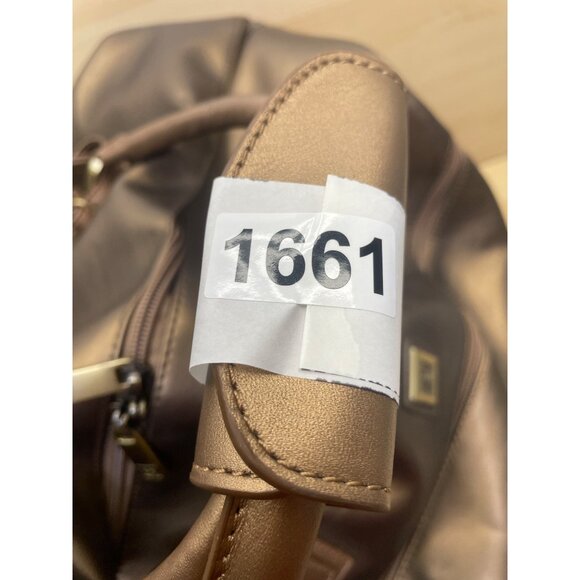 Diane Von Furstenberg Women’s Bronze Faux Leather Handles Rolling Duffel Bag - Picture 12 of 13